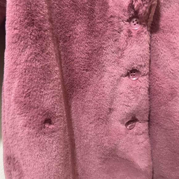Kensie Faux Fur Coat- Dusty Rose - Picture 4 of 5